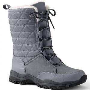 NEW LANDS' END women's squall winter boots in thermolite gray